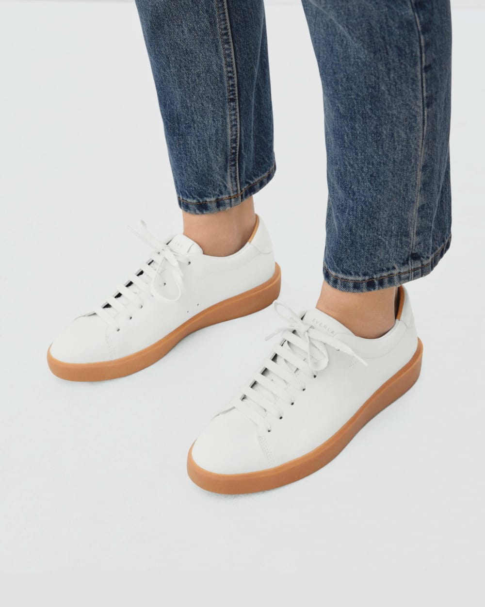 The ReLeather® Tennis Shoe  | White / Gum Sole