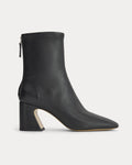Leather Curved-Heel Boot | Black