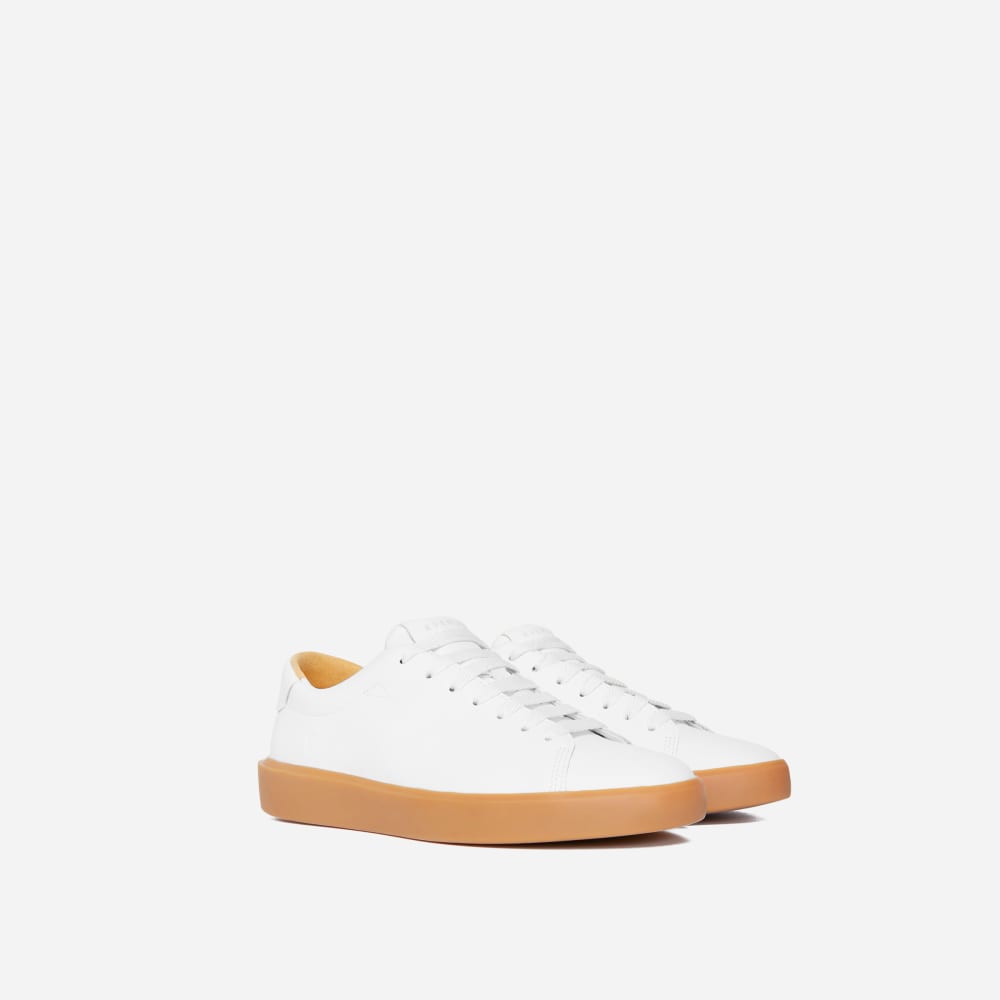 The ReLeather® Tennis Shoe  | White / Gum Sole