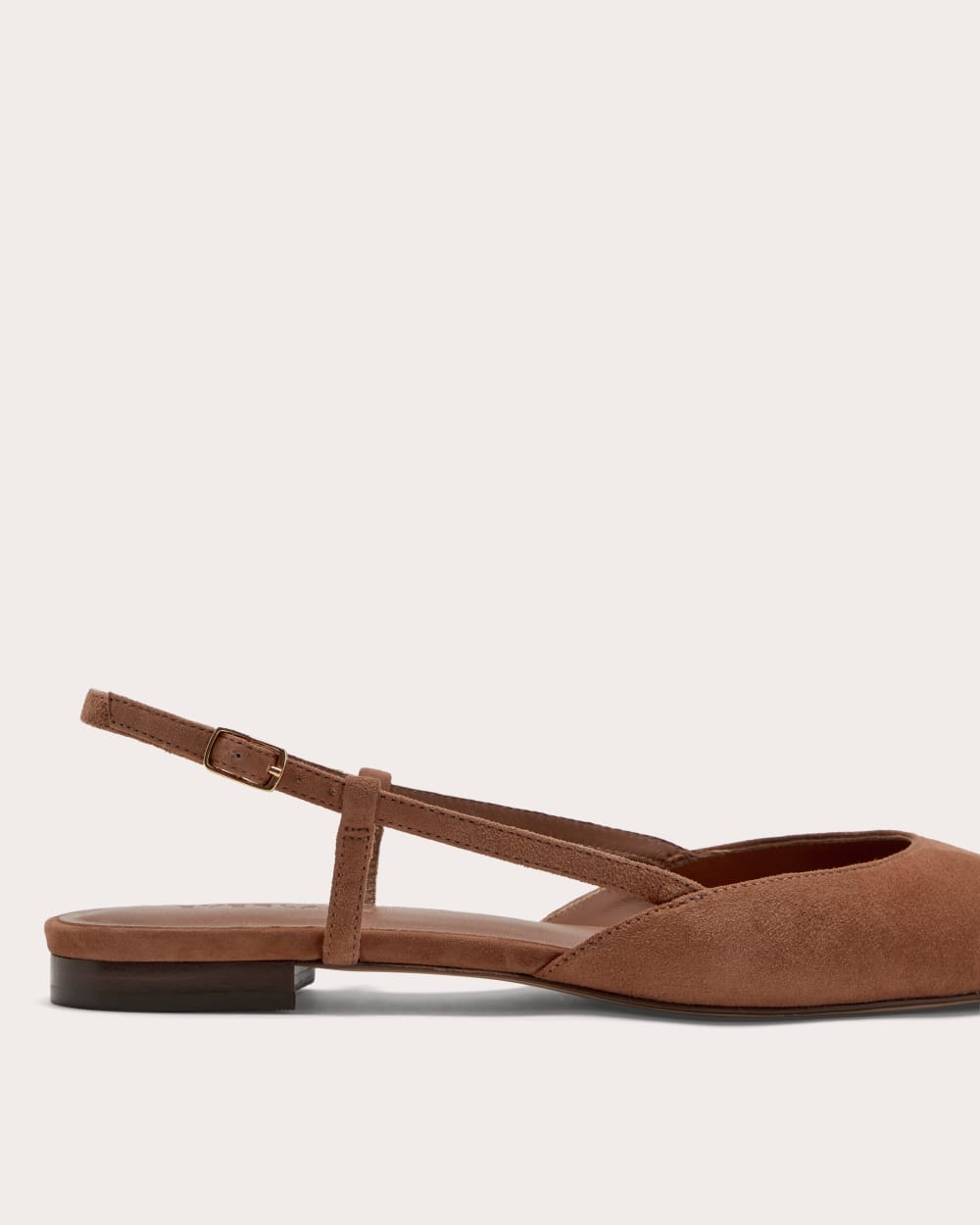 The Studio Slingback Flat | Saddle Brown Suede