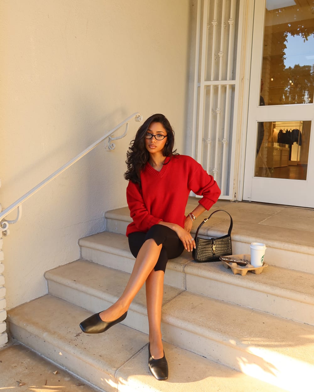 Gallery Square-Toe Flat | Black