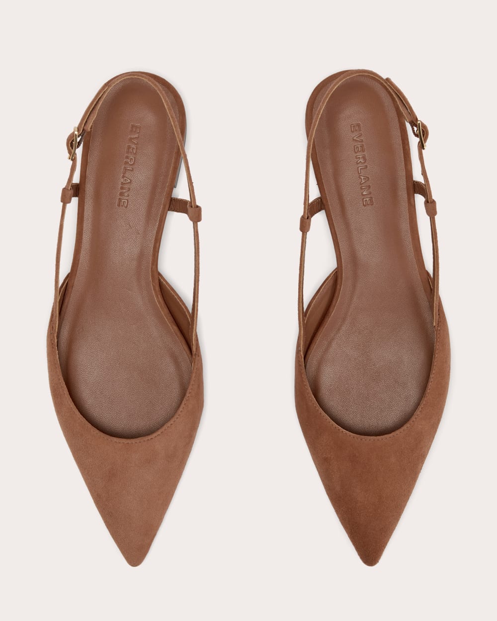 The Studio Slingback Flat | Saddle Brown Suede